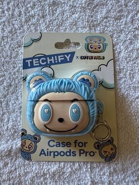 Techify x Cutie Pals Blue Monster Bear Apple AirPods Pro Case